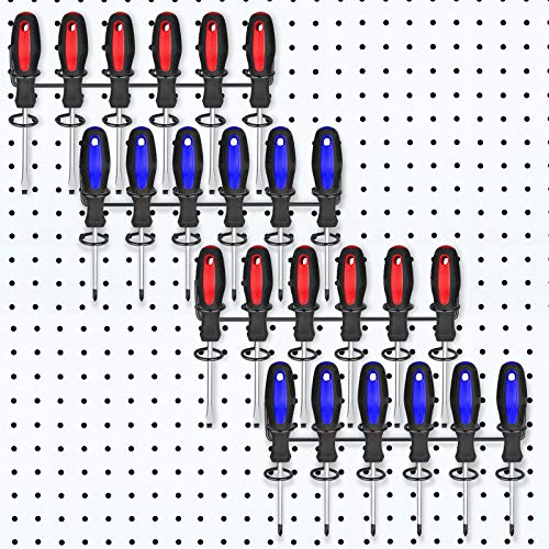 Ripeng 4 Pieces Pegboard Screwdriver Holder PegBoard Tool Holders, Black - color: Black