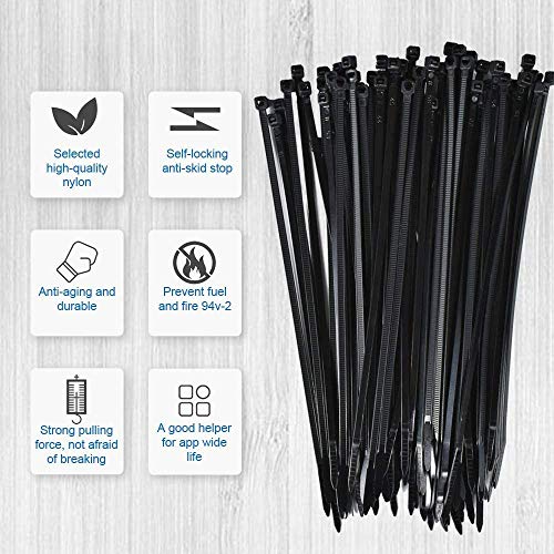 Zip Tie Mounts - SeuYeugX 1000 PCS Cable Self Adhesive Mounts Set for Wire Management with Stick Pads Anchors Clips Squares Holders (Black) - color: 1000pack Black