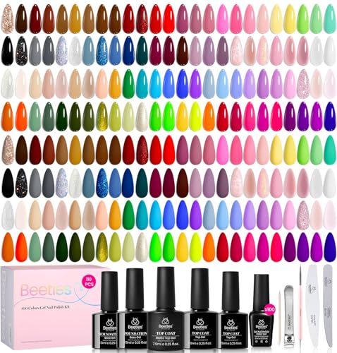 Beetles 110 PCS Gel Nail Polish Set, Fall Gel Polish Kit 100 Colors - color: Infinite Inspiration - 100 Colors (110 Pcs)