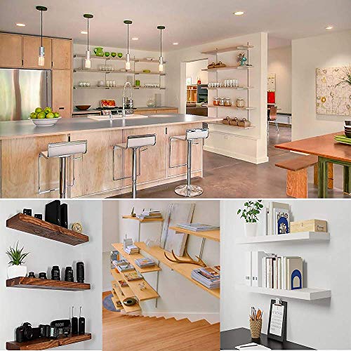 Heavy Duty Floating Shelf Bracket (Set of 6) – Solid Steel Blind Shelf Supports - Hidden Brackets for Floating Wood Shelves - Ideal for Cedar Wood Blocks & Mantels（Large Size） - size: 6 Inch - 6 Pack