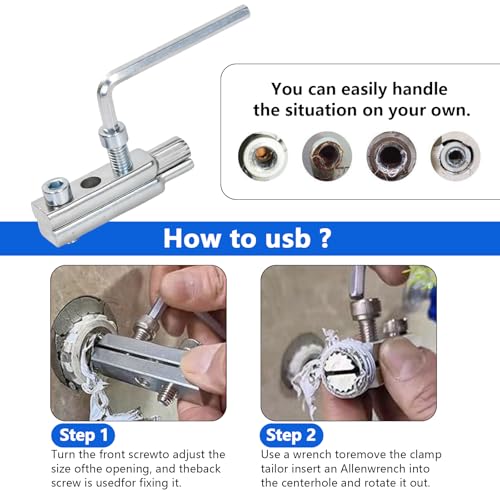 Basin Wrench & Broken Pipe Extractor Tool Set, Plumber Tool for Tight Space
