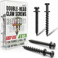 laffeya Picture Hanging Screw, Double-Headed Bear Claw Nail Keyhole Hanger - style: Black Mix Size