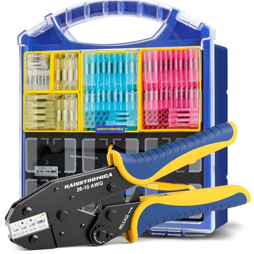 haisstronica 340PCS Heat Shrink Butt Connectors Set, 9" Wire Crimper - size: 340 PCS