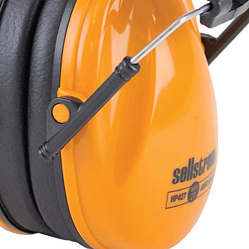 Sellstrom Noise Cancelling Lightweight Safety Ear Muffs, 27dB NRR, Universal Fit, Soft EVA Foam, Telescopic Height Adjustment, Black/Orange, S23404 - color: Black/Orange, style: 27 Db Nrr Rating - Lightweight