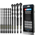 10 Piece Masonry Drill Bits for Tile Glass Ceramic Wall Brick Stone Soft-Metal Wood, Concrete Drill Bit Set,Carbide Tungsten Steel Alloy - size: 10 Piece Mixed Size Drill Bit Set