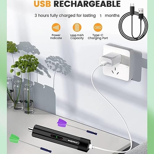 Rechargeable Epoxy Resin Mixer,USB Handheld Electric Resin Mixer for Mixing Epoxy Without Bubbles, Resin Stirrer for Tumblers Epoxy, Resin Molds, Glazes and Paint (Grey) (White) - color: BLACK