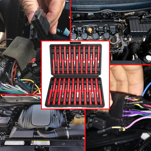 41 Pcs Terminal Pin Removal Tools with Blow-Molded Case, Red - color: Red