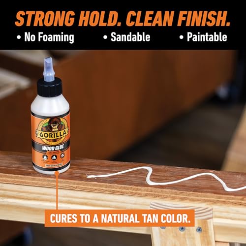 Gorilla Ultimate Waterproof Wood Glue, Natural Color, 8 oz - size: 8oz, style: 1 Pack Bottle