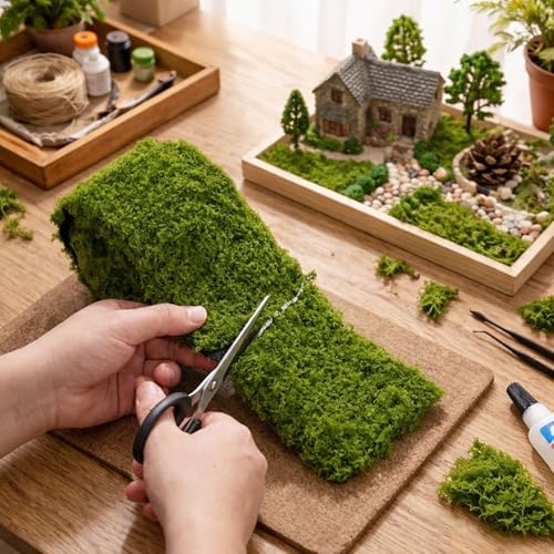 Artificial Moss Sheet 50x50cm for Fairy Garden, Crafts & Plant Decor - size: 50x50cmx1pc