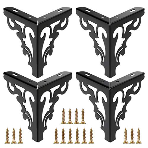 OwnMy 4PCS Metal Furniture Legs Feet, Modern Sofa Cabinet Legs for Repairs - color: Black