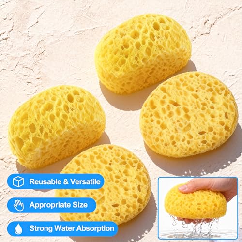 Drywall Texture Repair Kit, 4 Knockdown Texture SpongesandGloves, for DIY Wall & Ceiling Patch, Matching Orange Peel & Splatter Texture