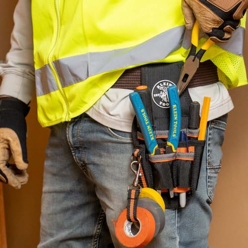 Klein Tools 5240 Tool Pouch, Tradesman Pro Maintenance Tool Pouch with 9 Pockets, Tape Thong, 2-Inch Tunnel Loop, Great Electrician Holster - style: Small Pouch