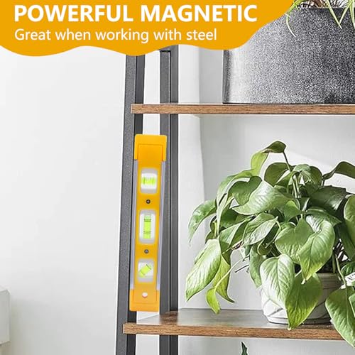 DTDNZKN 9" (23cm) Torpedo Level Magnetic with 3 Bubble Spirit Levels