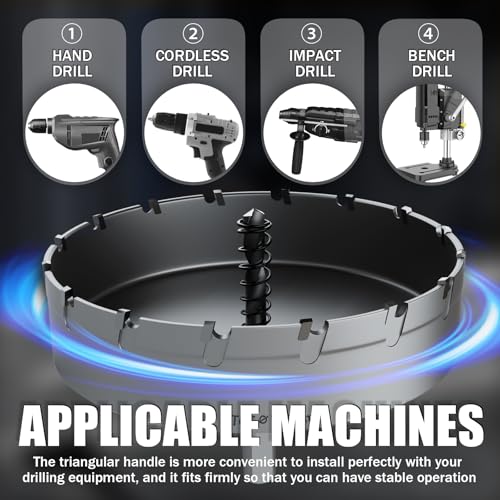 Heavy Duty Carbide Hole Saw Set, 4-59/64” (125mm), Extra Deep Cutting Depth of 1.1 Inches (28mm) - Ideal for Stainless Steel, Mild Steel, Iron, Copper, Brass, and Plastic - size: 125mm(4-15/16")