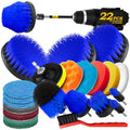 Holikme 22Piece Drill Brush Attachment Set - Power Scrubber Cleaning Kit - color: Blue