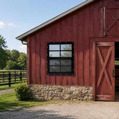 2 Pack Shed Windows, Chicken Coop Windows, 30" x 36" Black - color: Black, size: 30" x 36"
