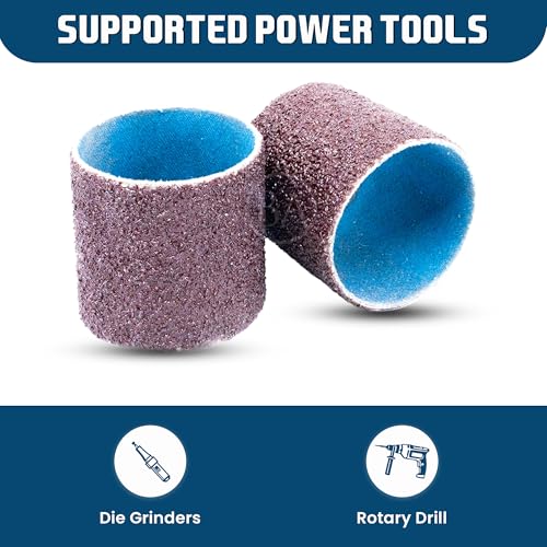 Benchmark Abrasives 1.5" x 1.5" Aluminum Oxide Abrasive Spiral Bands for Rotary Tools, Drum Sleeves for Sanding Deburring Blending Polishing on Metals Plastic Wood Rubber (10 Pack) - 240 Grit - style: 240 Grit