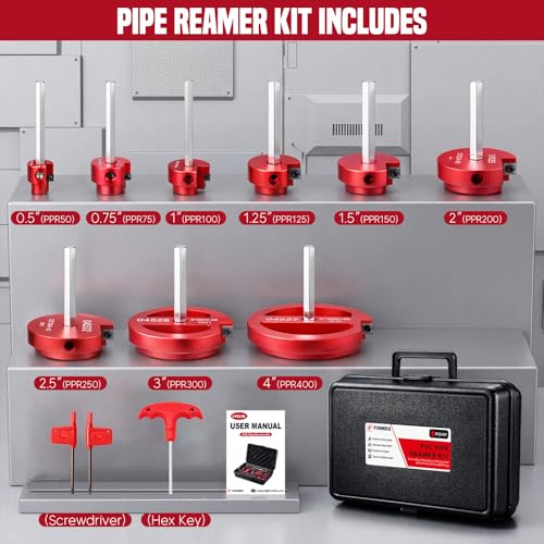 9Pcs PVC Pipe Reamer Kit, Durable Aluminum PVC Fitting Saver - size: 0.5+0.75+1+1.25+1.5+2+2.5+3+4 Inch