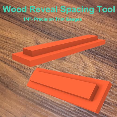 1/4" Trim Reveal Tool - Precision Trim Gauges - Non-Damaging Hard Plastic Door Reveal Marking Tools for Accurate Jamb Marking - Wood Reveal Spacing Tool (Orange) - size: 1/4 orange