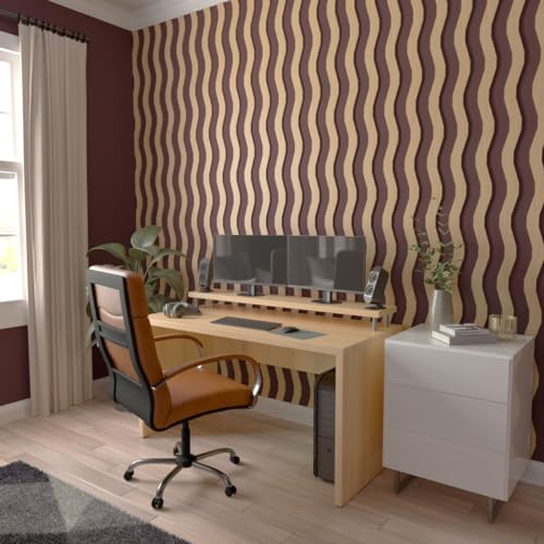 Brazos Designer Series Adjustable Wood Decorative Slat Wall Panel Kit, 94" H x 3/8" T (Contains 22 Slats), Maple - color: Maple