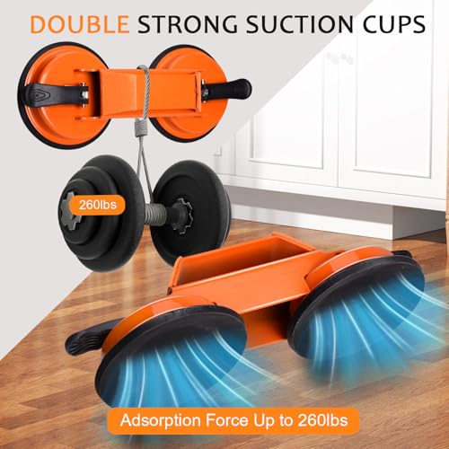 Floor Gap Fixer Tool Kit for Laminate & Vinyl Plank Floors, Heavy Duty Floor Suction Cup Tool for Gaps with Rubber Hammer, Adhesive Pads & Scraper, Laminate Floor Repair Kit for Floating Floors