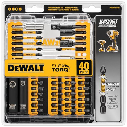 DEWALT DWA2NGFT40IR Impact Ready Flextorq 40-Piece Steel Screwdriver Bit Set