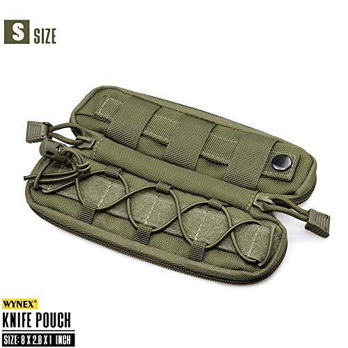 WYNEX Tactical Small Molle Pouch Nylon Knife Sheath for Belt Hunting Gear - color: Army Green - Small