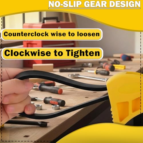 2-Pack Adjustable Rubber Strap Wrench Set, Heavy-Duty Oil Filter Wrench 8 inch & 6 inch Diameter, Non-Slip Belt Wrench for Jar Opener, Plumbing, Water Filter, Sink, Faucet Repair Tool