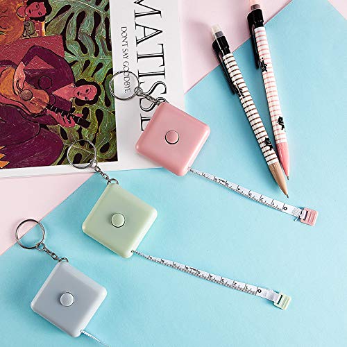Weewooday 6 Pack Mini Tape Measure Keychain 60 Inch Retractable Sewing