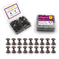 50 Sets M5*4 Gun Black Chicago Screw Kit Leather Rivets Screw Rivets Chicago Screw Buttons DIY Leather Trim - color: black, size: M5*4mm