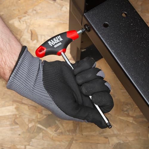 Klein Tools JTH610EB Ball End T-Handle Hex Key Set, SAE Inch Sizes Allen Wrench Set with 6-Inch Blades, Stand Included, 10-Piece - size: 10 -Piece
