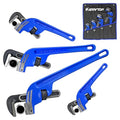 End Pipe Wrench set(8" 10" 14" 18"), Adjustable Cast Iron offset pipe Wrench, Perfect Plumbers Tool for Oil Field, Plumbing, Auto Repair, Construction and Mechanics - size: 8,10,14,18-IN, style: End