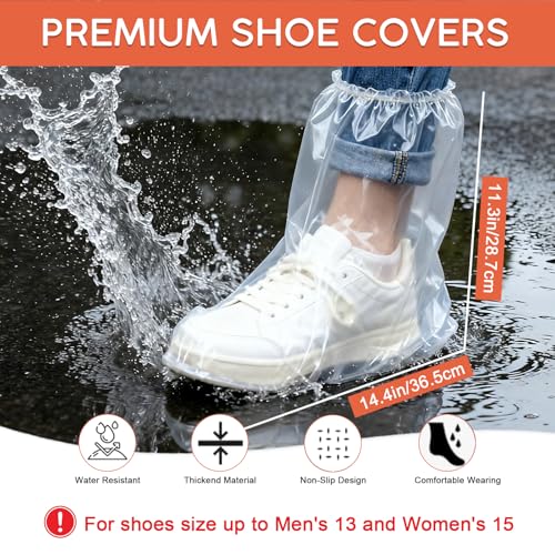 20pcs Shoe Covers for Rain Waterproof Shoe Covers for Men & Women (Clear)