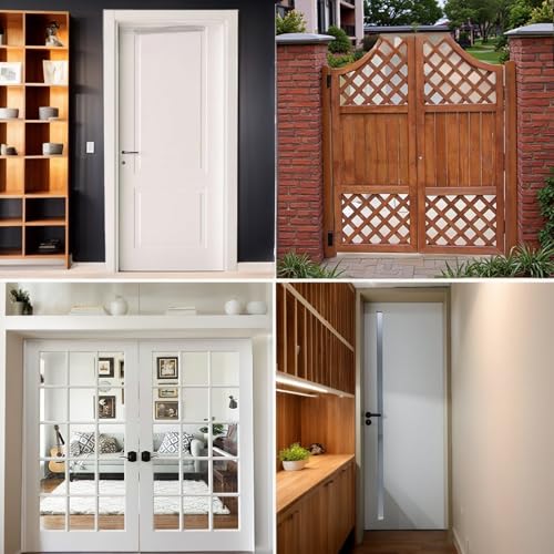Self Closing Door Hinges 2 Pack – 5" Spring Hinges with Auto Close, Heavy-Duty Spring Loaded Door Hinges for Interior/Exterior Wooden Gates, Cabinets & Doors