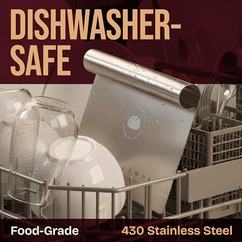 Superbaking Multipurpose Bench Scraper, 6" Grill & Dough Scraper with Ruler - size: Stainless Steel Grip