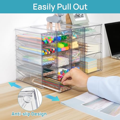 Vtopmart 4 Set Acrylic Desk Organizer with 16 Drawers for Office, Makeup - style: B