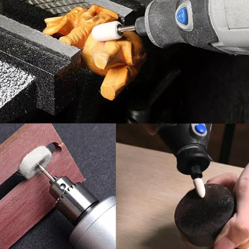 134PCS Polishing Buffing Wheel Polishing Kit,Polishing Wheel Rotary Tool with 1/8" Shank, Abrasive Wheel Buffing Polishing Wire Brushes Wool Felt Cotton Mounted Compatible with Dremel - color: 134PCS