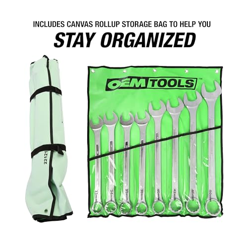 OEMTOOLS 8-PC 12 Pt. Metric Jumbo Combination Wrench Set 33mm-50mm - style: 8 piece metric (33-50 millimeter)