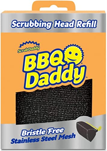 Scrub Daddy BBQ Daddy Grill Brush Head Refill - Bristle Free Grill Brush ArmorTec Steel Mesh Grill Cleaning Brush Attachment - Steam-Activated Cleaning Scrubber for Grates (1 Count) - style: BBQ Daddy Refill