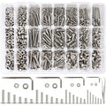 24 Sizes M2 M3 M4 M5 Hex Socket Flat Head Screw Bolts and Nuts Kit, 8MM to 25MM 304 Stainless Steel Nuts and Bolts Assortment Kit Silver Metric Machine Screws 8mm 10mm 12mm 16mm 20mm 25mm - size: D. M2 M3 M4 M5