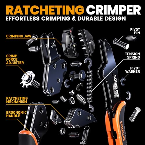 SOMELINE Crimping Tool Kit, 22-10 AWG, 24 Types Heat Shrink Wire Connectors