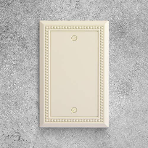 Henne Bery Sunken Pearls Heavy Duty Switch Plate/Wall Plate/Outlet Cover (Single Blank 2PK, Light Almond - color: Light Almond, size: Single Blank 2PK