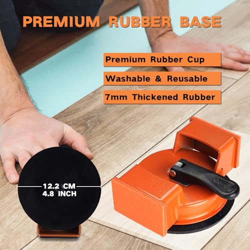 REXBETI Floor Gap Fixer Tool, Plank Gap Repair Kit, Heavy Duty Suction Cup - size: 4