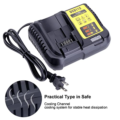 Biswaye DCB112 DCB115 20V Max Charger Charges All DCB201 DCB204 DCB606 DCB609 DCB207 DCB206 DCB203 DCB200 DCB120 DCB127 12V Max, 20V Max and 60V Max Li-Ion Cordless Tool Battery Packs