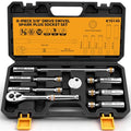 ELEAD 8-Piece 3/8" Drive Magnetic Swivel Spark Plug Socket Set, 5/8", 9/16", 14mm, 16mm, Include Ratchet Handle & Spark Plug Gapper, 6 & 12 Point CR-V Spark Plug Removal Tool - size: 8-Piece Magnetic Swivel Spark Plug Socket Set