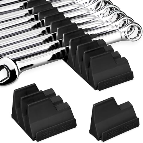 Ernst Manufacturing Wrench Pro - Modular Wrench Organizer for 40 Wrenches with Anti-Slip Cleats (Patented) - Made in the USA - color: Black