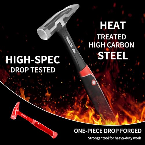 20 oz One-piece Forged Engineer Hammer, Sheet Metal Hammer 850g, Non-slip Rubber Grip For Construction, Gardening, Home Improvement - style: 20 oz Engineer Hammer