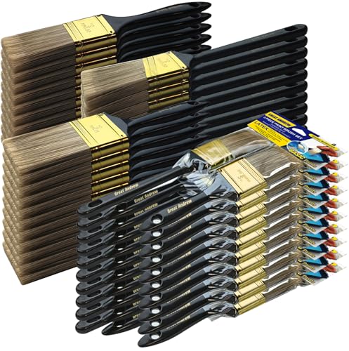 Great Andrew Paint Brushes, 30 PCS, 2" 3" Flat & 2" Angled - size: 30 PCS, 2",3"&2"A
