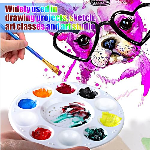22pcs Paint Palettes, Plastic Paint Tray Palette, Paint Pallets for Kids or Students to DIY Craft Class or Art Class, White