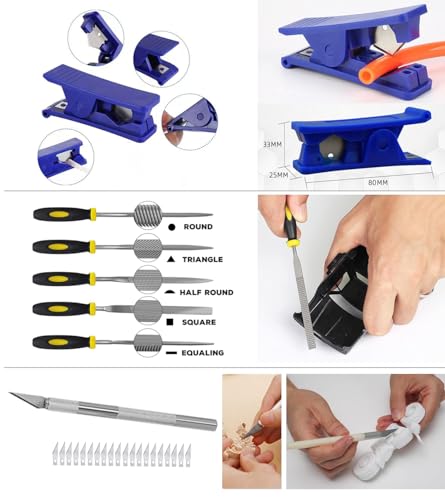 124Pcs 3D Printing Accessory Tools with Tool Bag for Remove/Trim and Finish 3D Print Includes Deburring Tool, Nozzle Cleaning, Removal Scrapers, Finishing Tools,etc. - style: Tools with Oxford bag